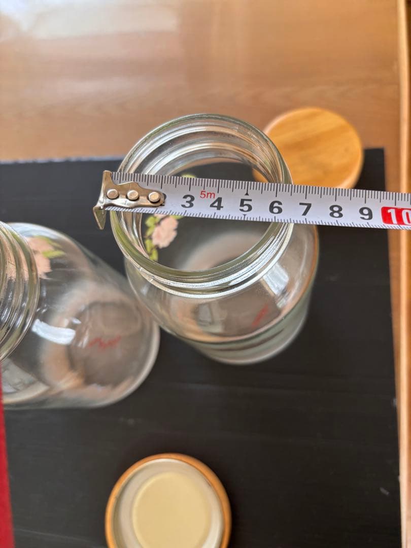 未使用ビンテージ❣️旧イマン ダイアナローズ ガラス木蓋キャニスター５個訳有特価