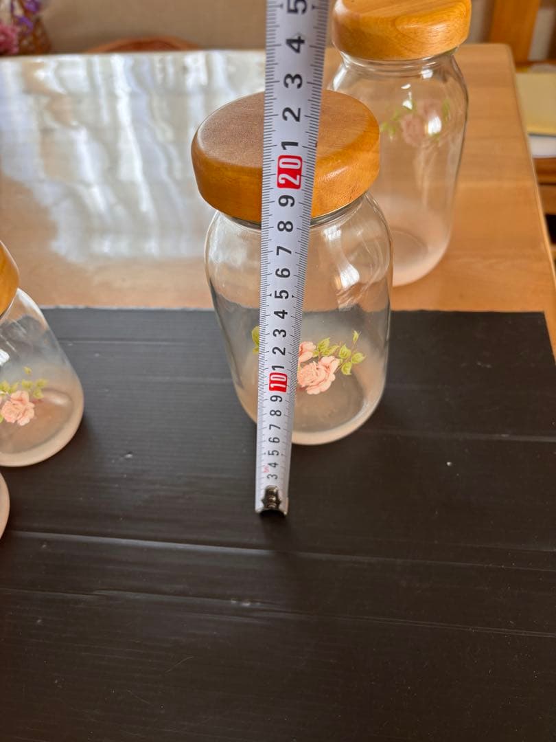 未使用ビンテージ❣️旧イマン ダイアナローズ ガラス木蓋キャニスター５個訳有特価