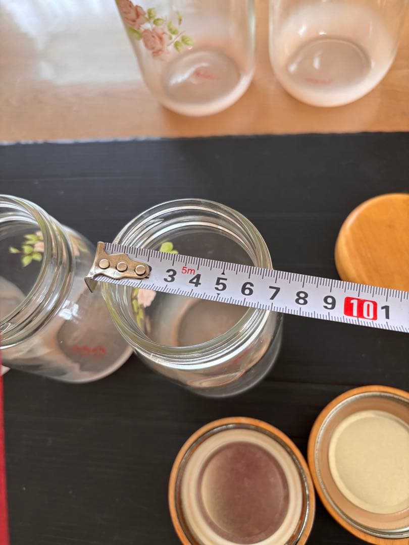 未使用ビンテージ❣️旧イマン ダイアナローズ ガラス木蓋キャニスター５個訳有特価