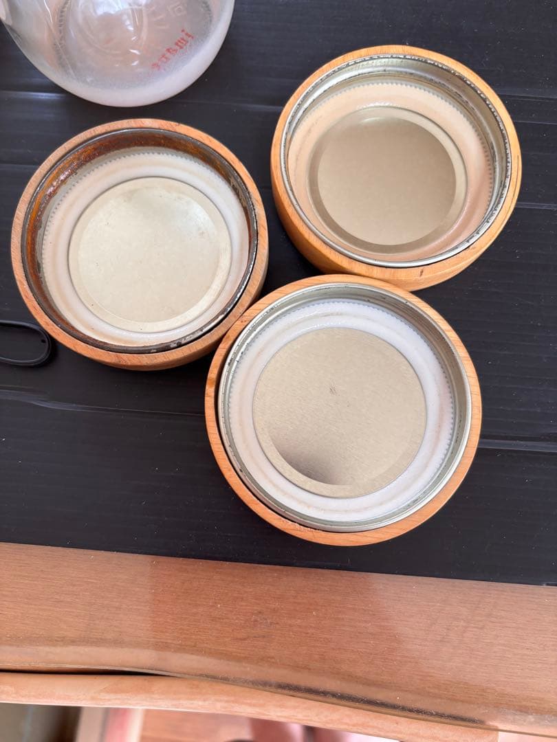 未使用ビンテージ❣️旧イマン ダイアナローズ ガラス木蓋キャニスター５個訳有特価