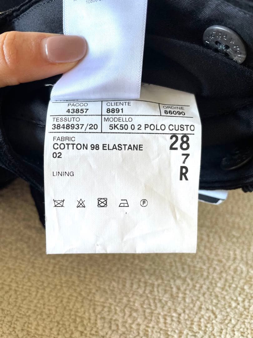 新品タグ付き RALPH LAURENコーデュロイパンツ　ブラック　イタリア製