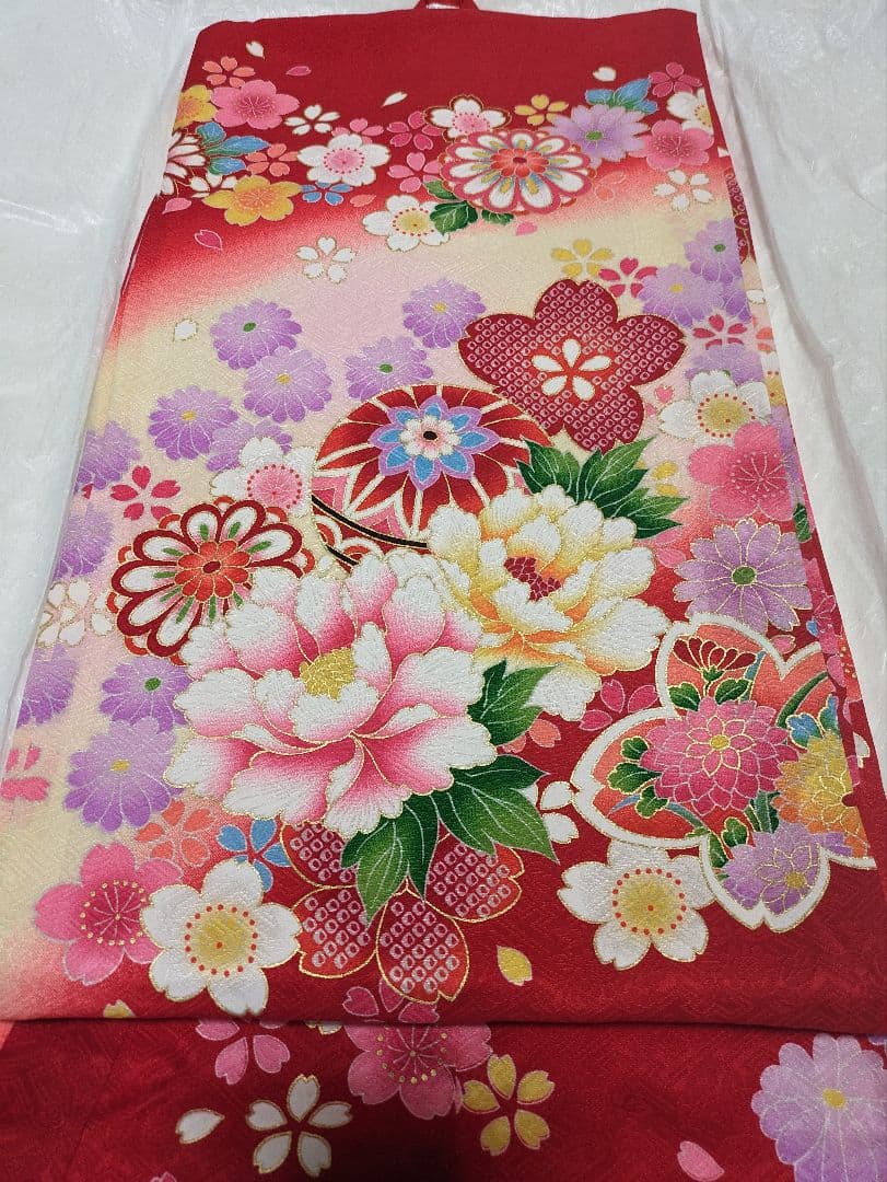 産着 お宮参り 着物 初着 女の子 赤　お宮参り