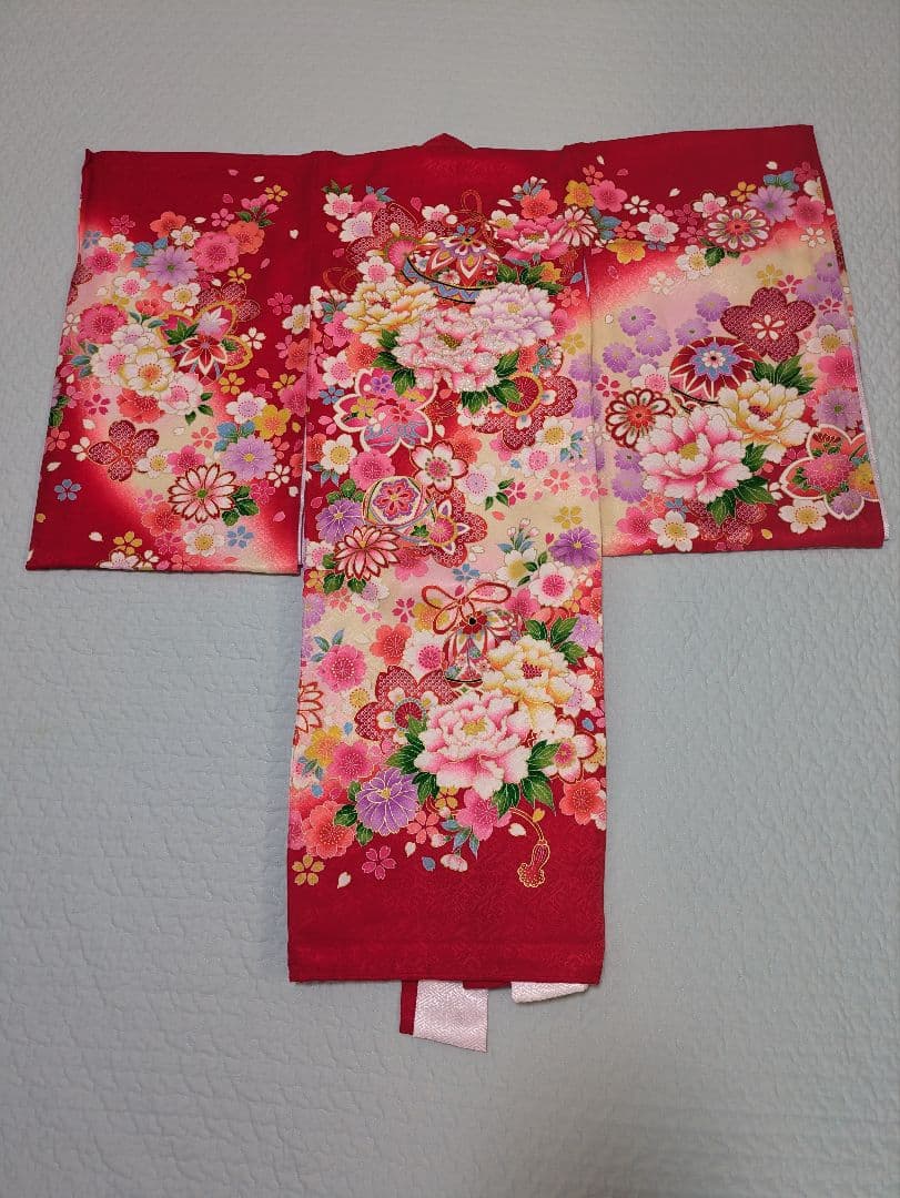 産着 お宮参り 着物 初着 女の子 赤　お宮参り