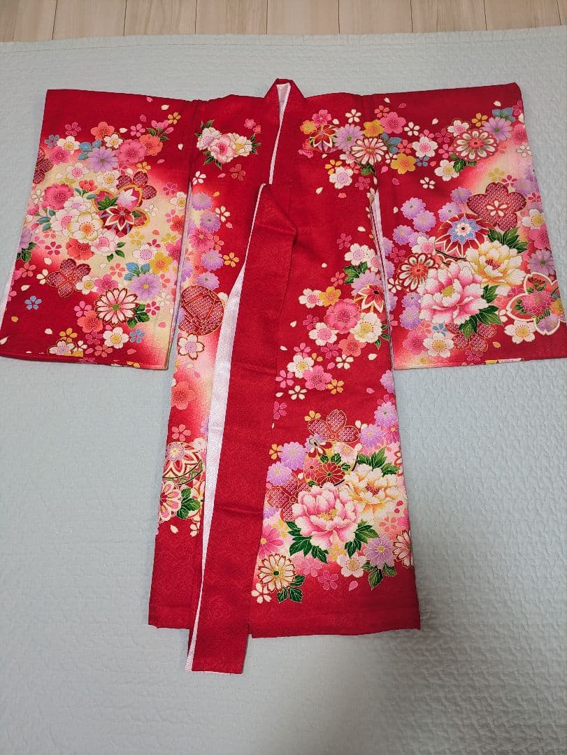 産着 お宮参り 着物 初着 女の子 赤　お宮参り