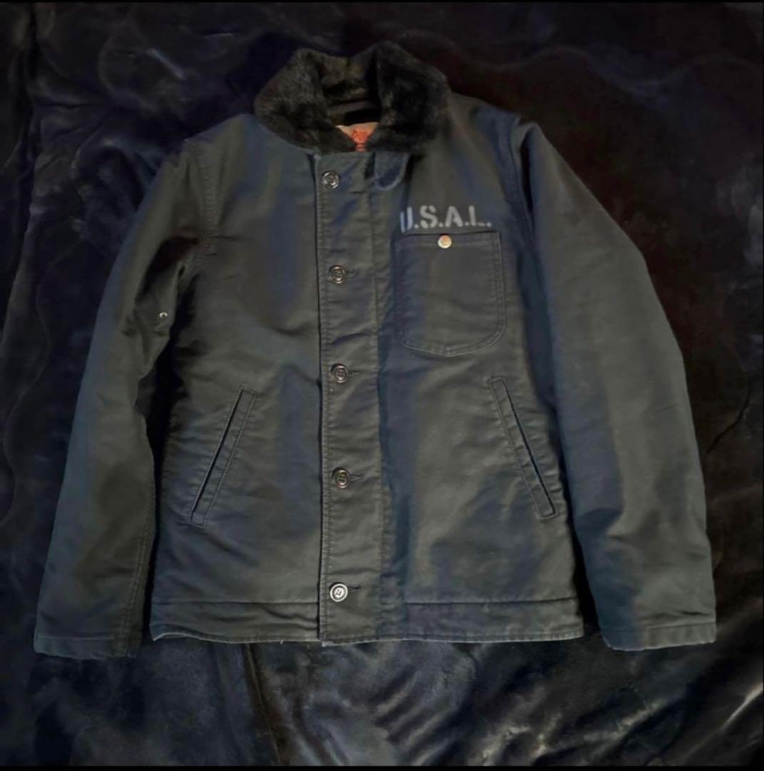 【美品】ALPHA x Lee N-1 デッキジャケット 黒【M】