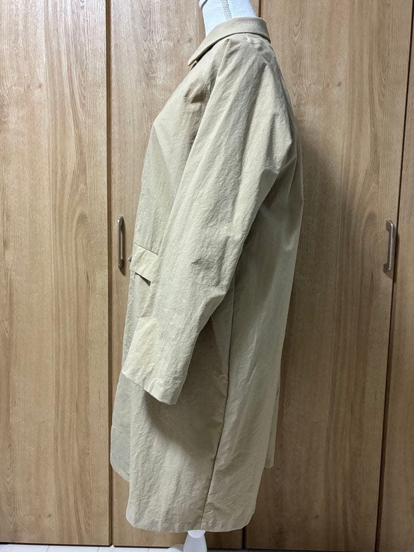 ベージュ ロングコート シャツカラー