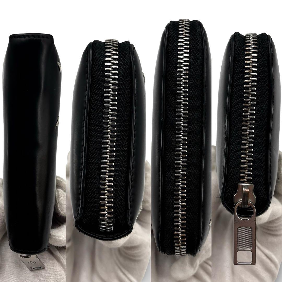 美品】Margiela　メゾンマルジェラ レザー ラウンドファスナー 財布　黒