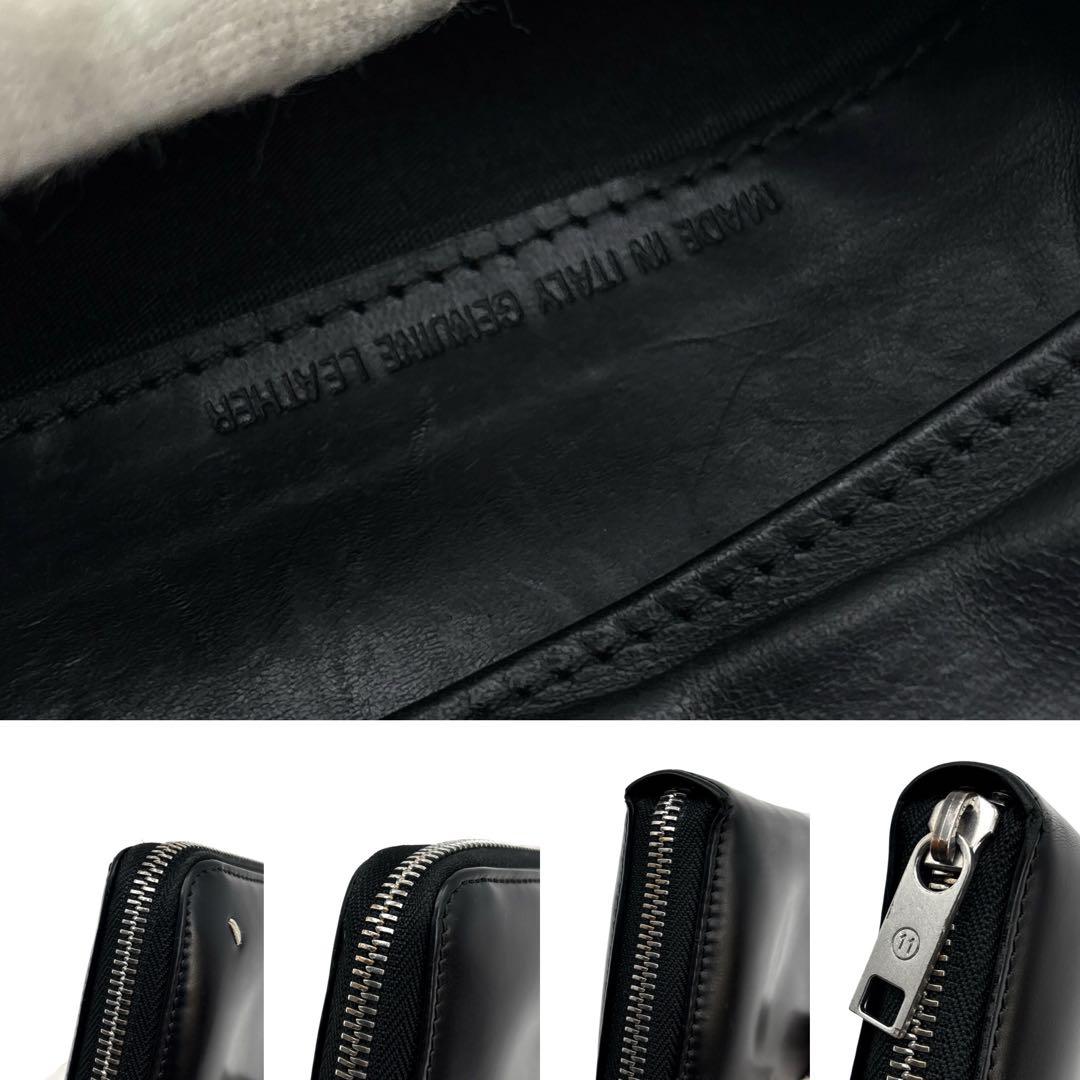 美品】Margiela　メゾンマルジェラ レザー ラウンドファスナー 財布　黒