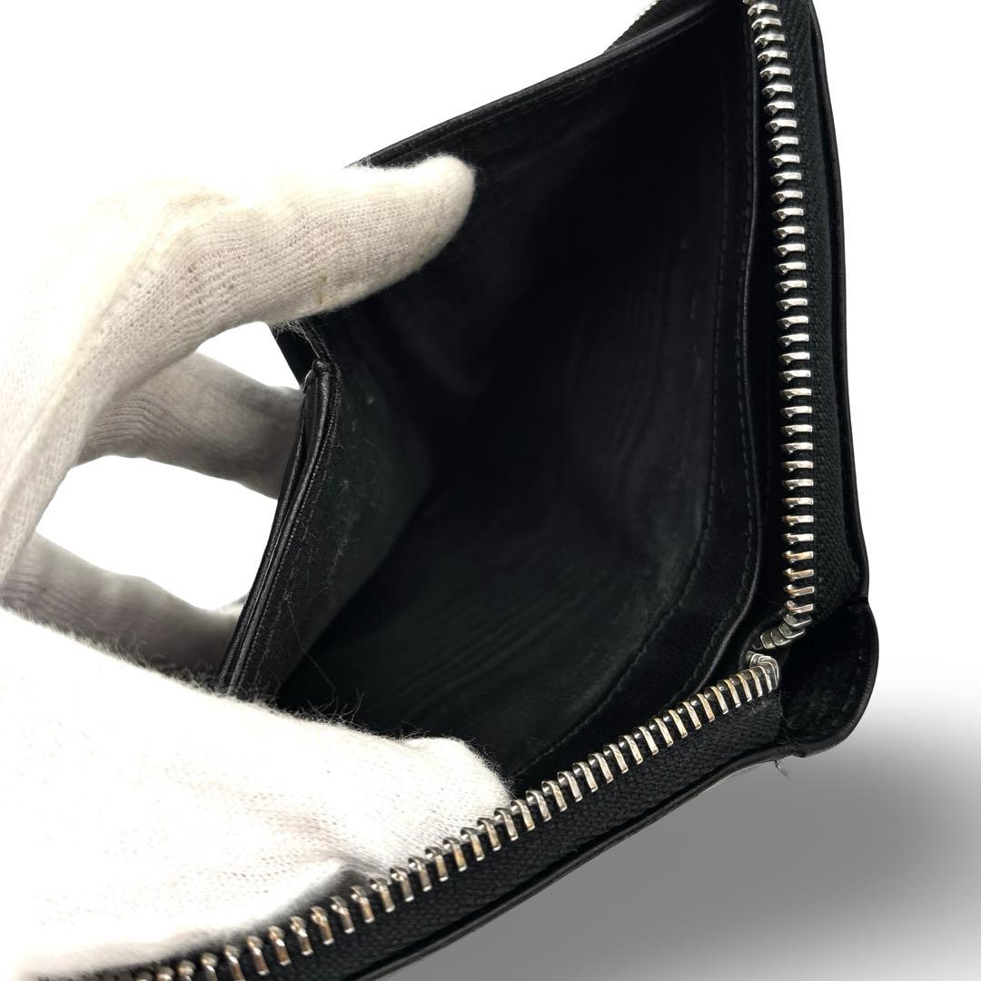 美品】Margiela　メゾンマルジェラ レザー ラウンドファスナー 財布　黒