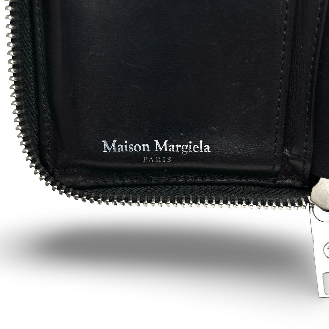 美品】Margiela　メゾンマルジェラ レザー ラウンドファスナー 財布　黒