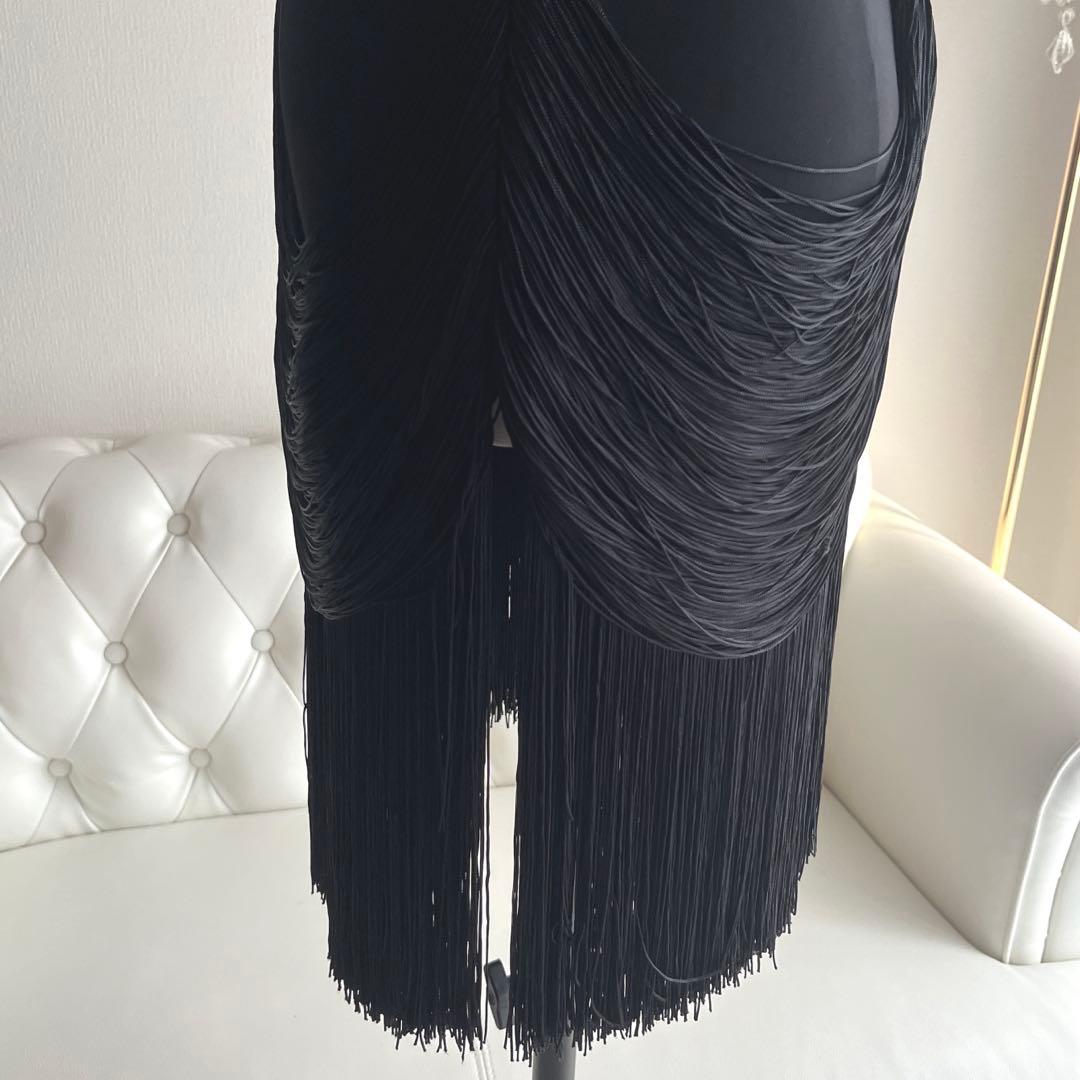 社交ダンス 可愛すぎるレッスンウェアラテン ドレープフリンジスカート 新品 L