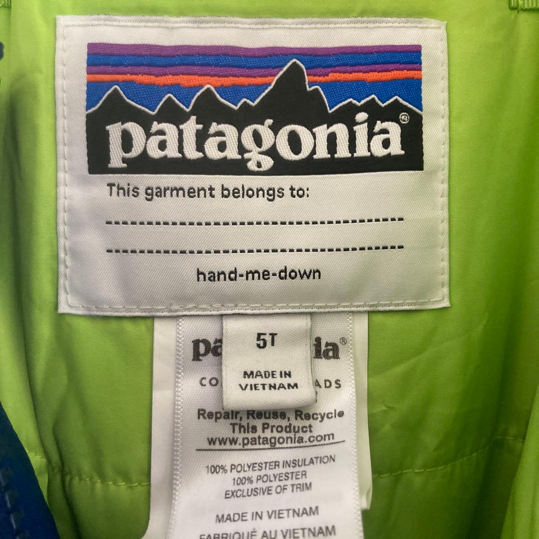 patagonia 子ども用スキーウェア 5T 青