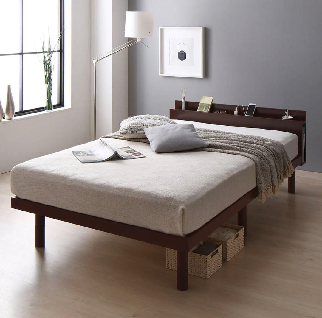 高さ調整可能 パイン材 すのこベッド『Aerus アエラス』 ブラウン