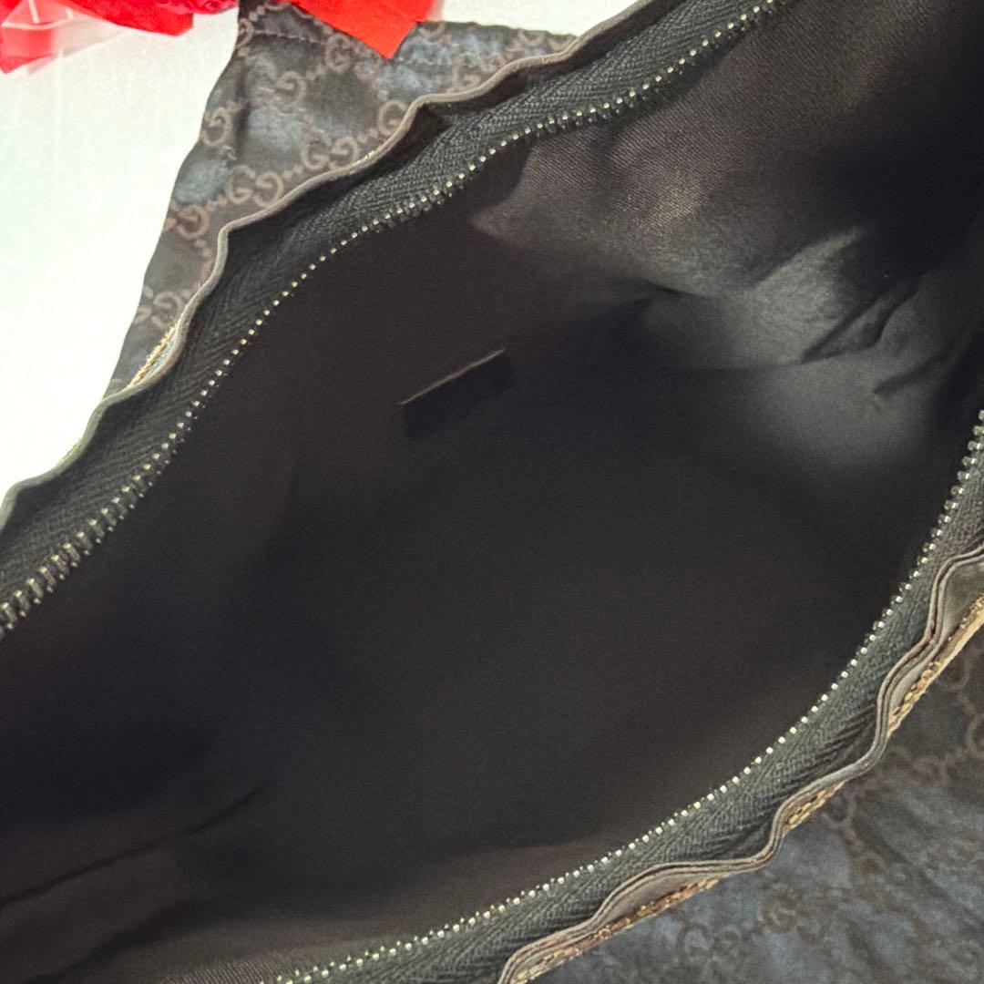 GUCCI グッチ GG柄 キャンパス×レザー ワンショルダーバッグ