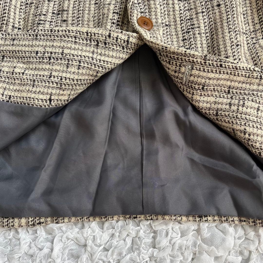 【Christian Dior】 ツイードジャケット L テーラード アルパカ混