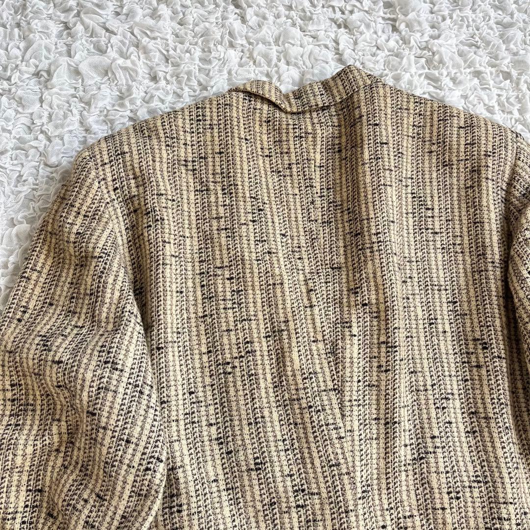 【Christian Dior】 ツイードジャケット L テーラード アルパカ混