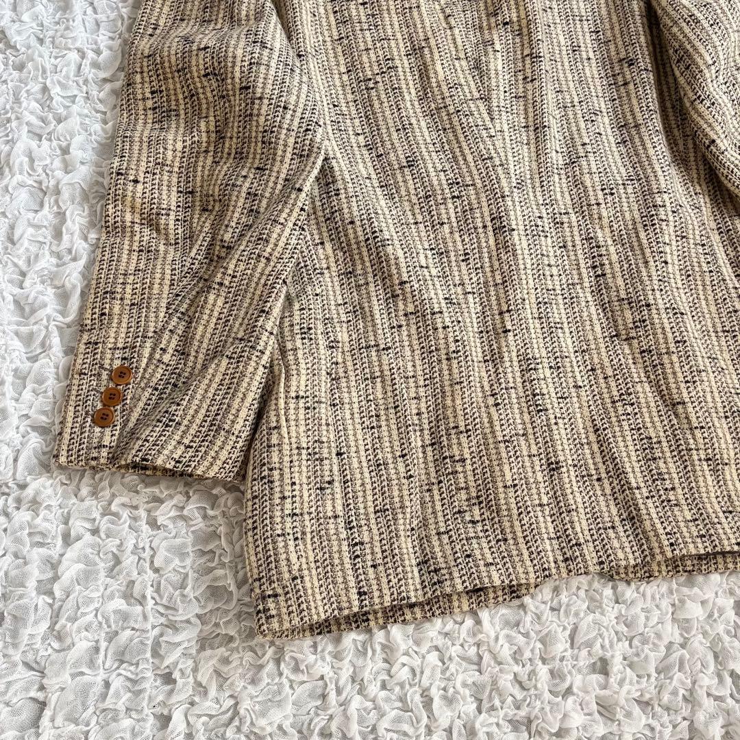 【Christian Dior】 ツイードジャケット L テーラード アルパカ混