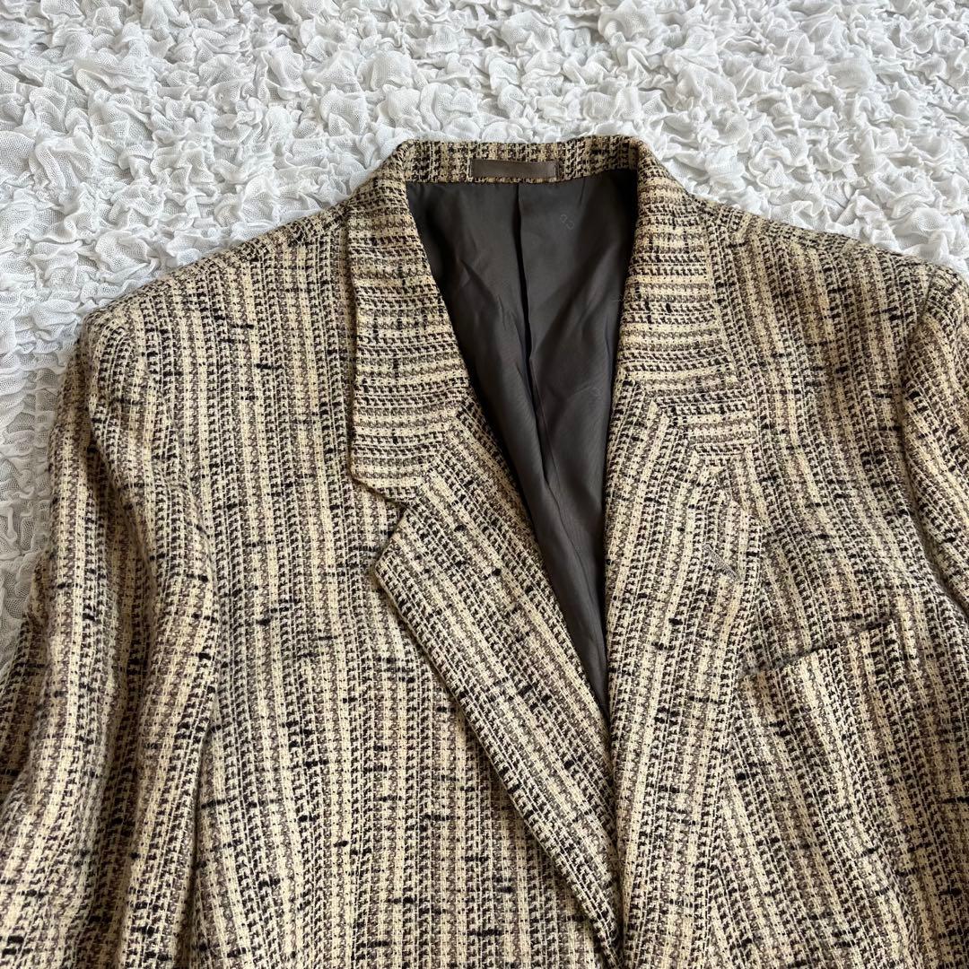 【Christian Dior】 ツイードジャケット L テーラード アルパカ混