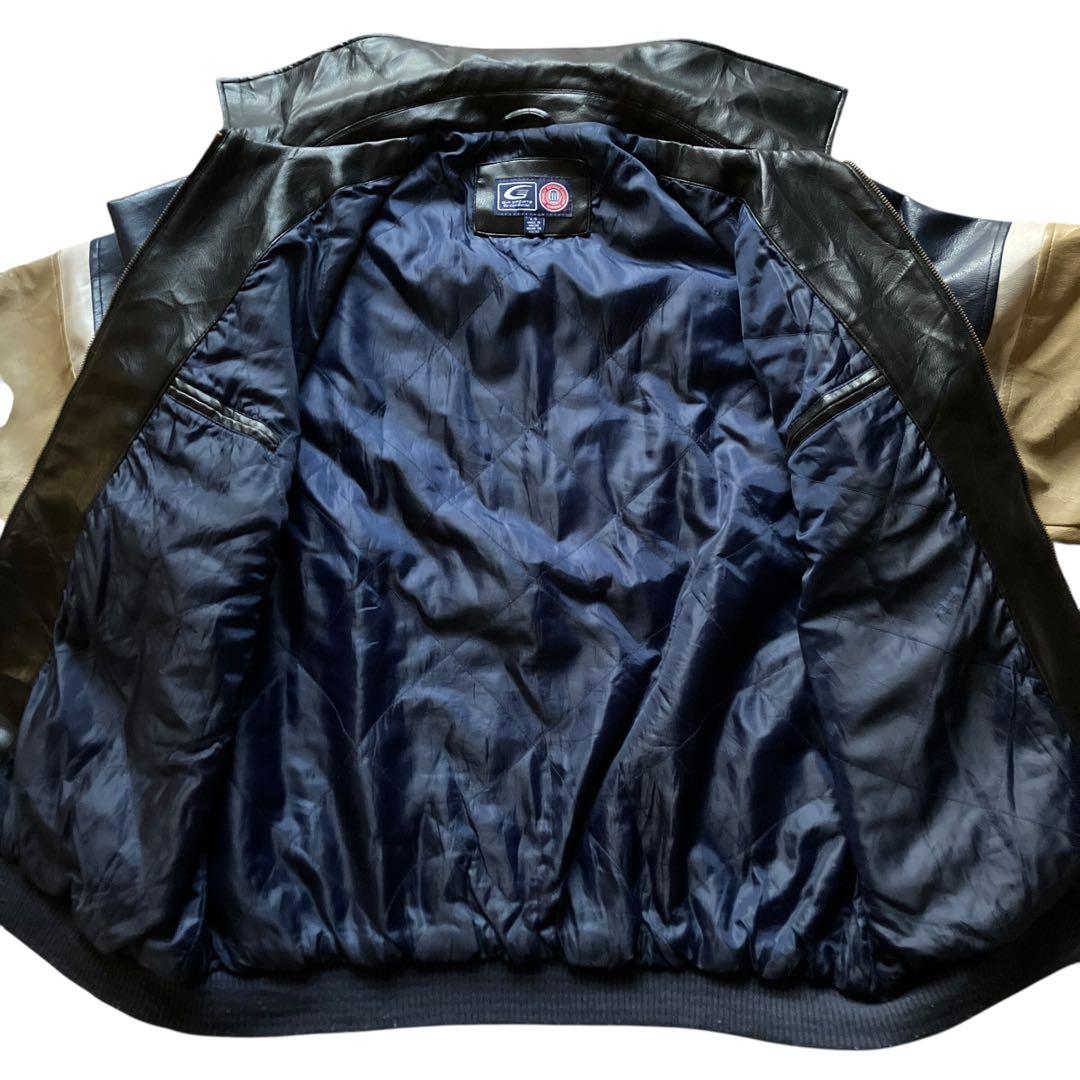 90s G-Ⅲ SPORTS オールレザー NOTREDAME 襟付きスタジャン