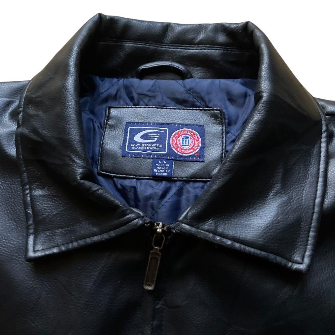90s G-Ⅲ SPORTS オールレザー NOTREDAME 襟付きスタジャン