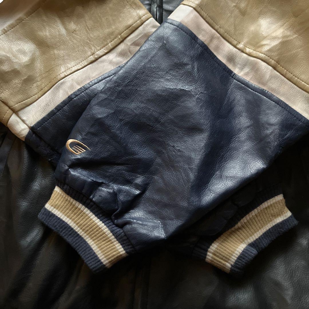 90s G-Ⅲ SPORTS オールレザー NOTREDAME 襟付きスタジャン