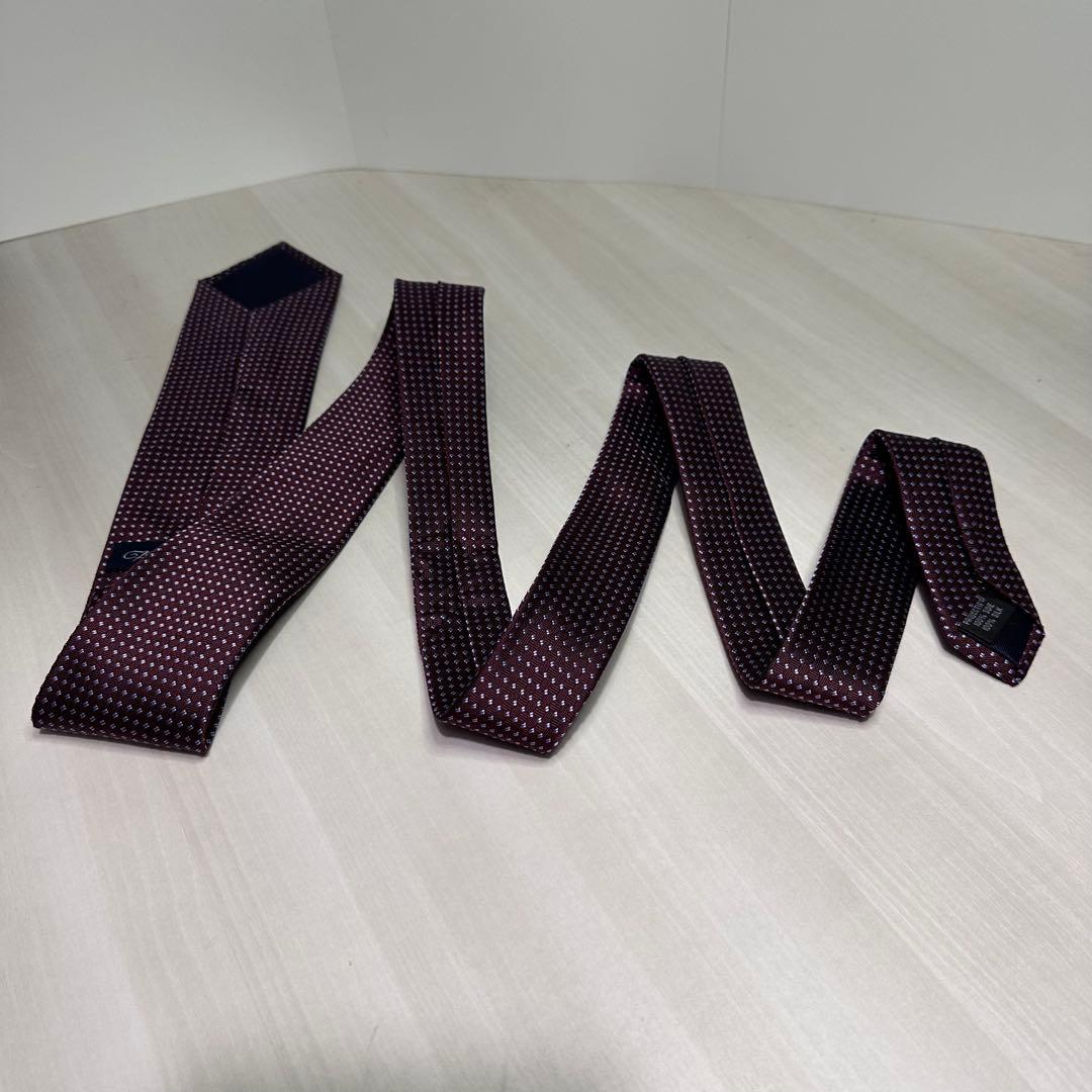 美品☆ブレゲ☆ネクタイ☆パープル☆ブラウン☆ライトブルー☆ドット柄☆527