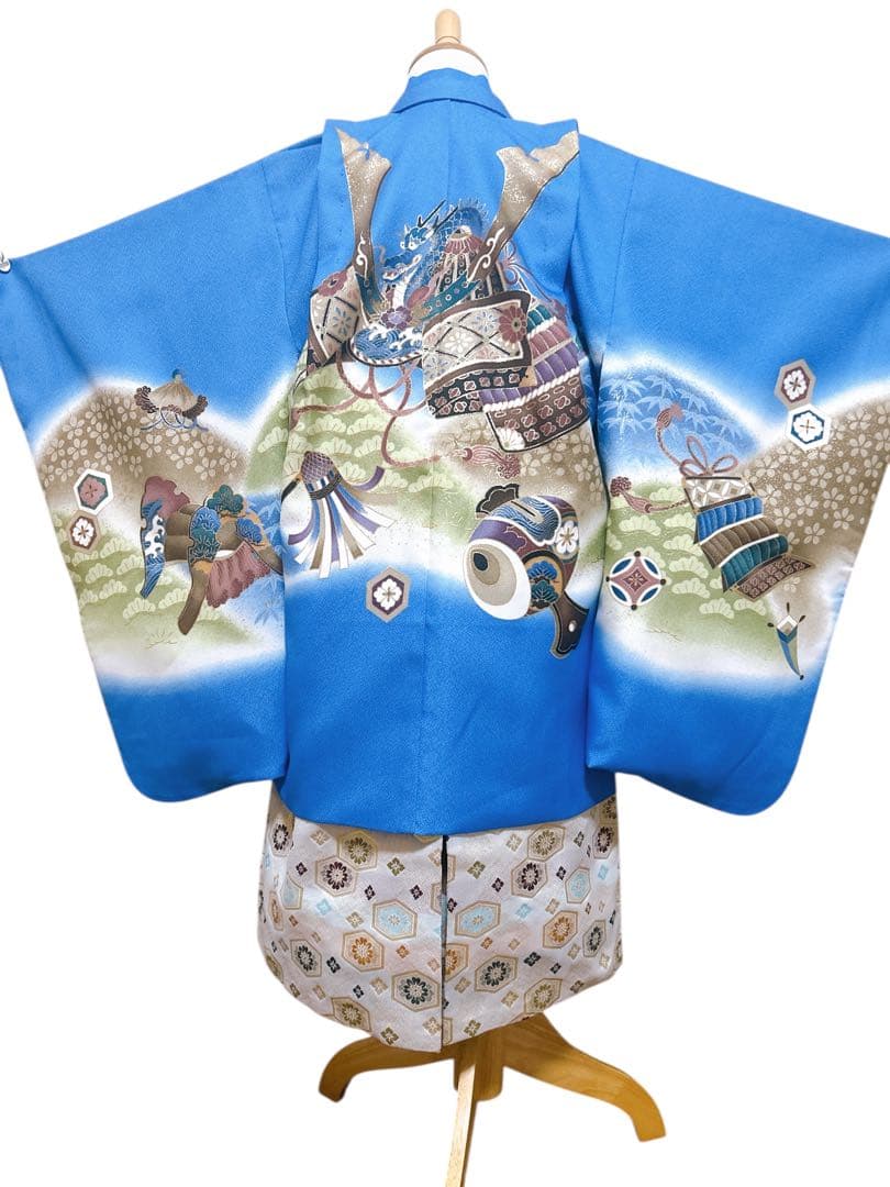 鮮やかなブルー♡七五三　5歳　男の子　フルセット　一式　青系　兜