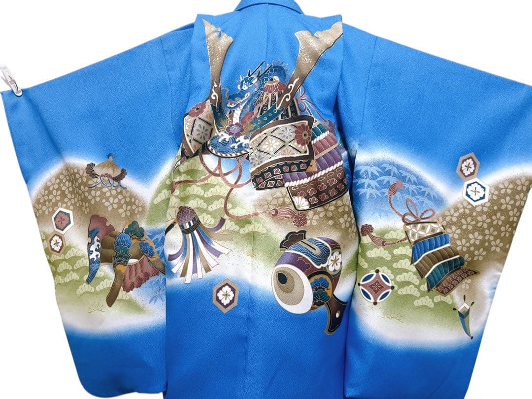 鮮やかなブルー♡七五三　5歳　男の子　フルセット　一式　青系　兜