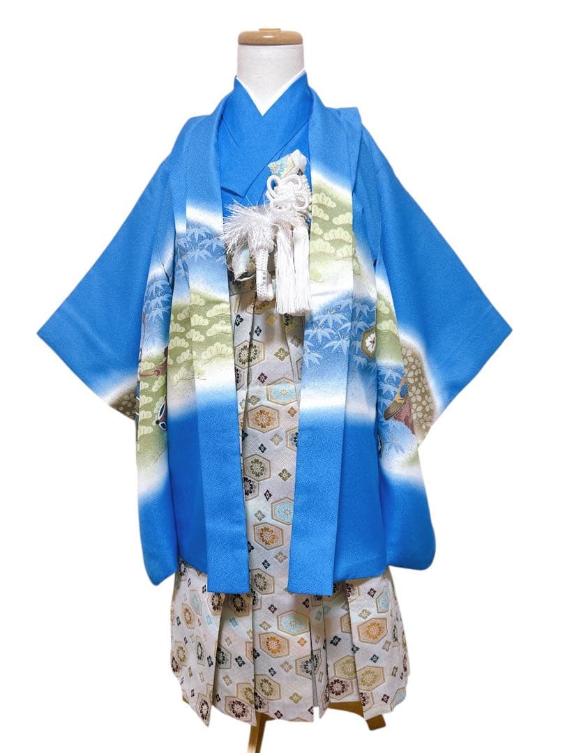 鮮やかなブルー♡七五三　5歳　男の子　フルセット　一式　青系　兜