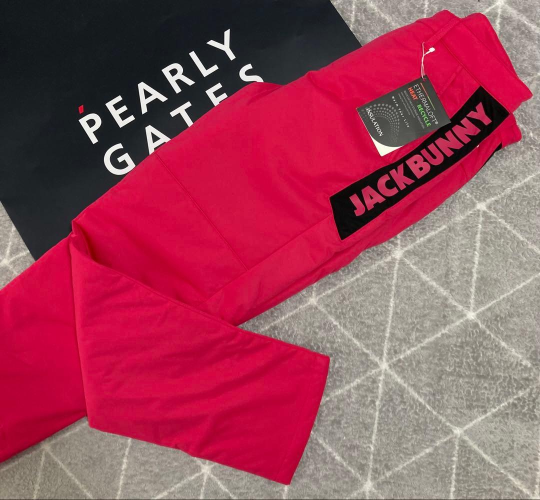 新品 パーリーゲイツ ジャックバニー PEスムース 中綿パンツ(6)LL/ピンク