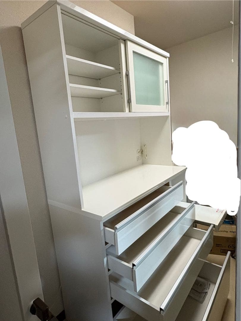 ニトリ 食器棚 幅120 ホワイト