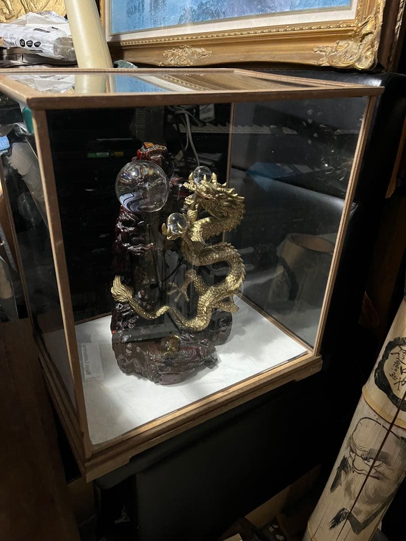 大友彦神で 風水龍の置物 龍の置き物 金色の龍 中国の伝説上の神獣である龍