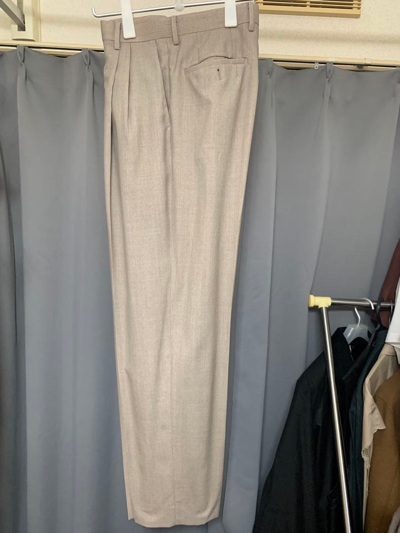 パンツ AURALEE WashableWoolTropicalSlacks beige