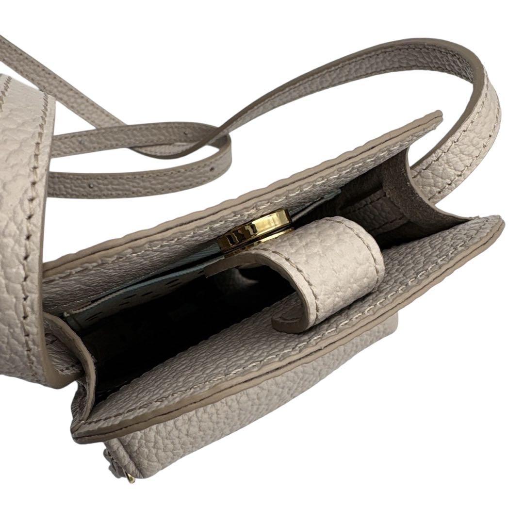 極美品 IANNE ラポシュ スマホショルダー ベージュ ATAO アタオ 本革