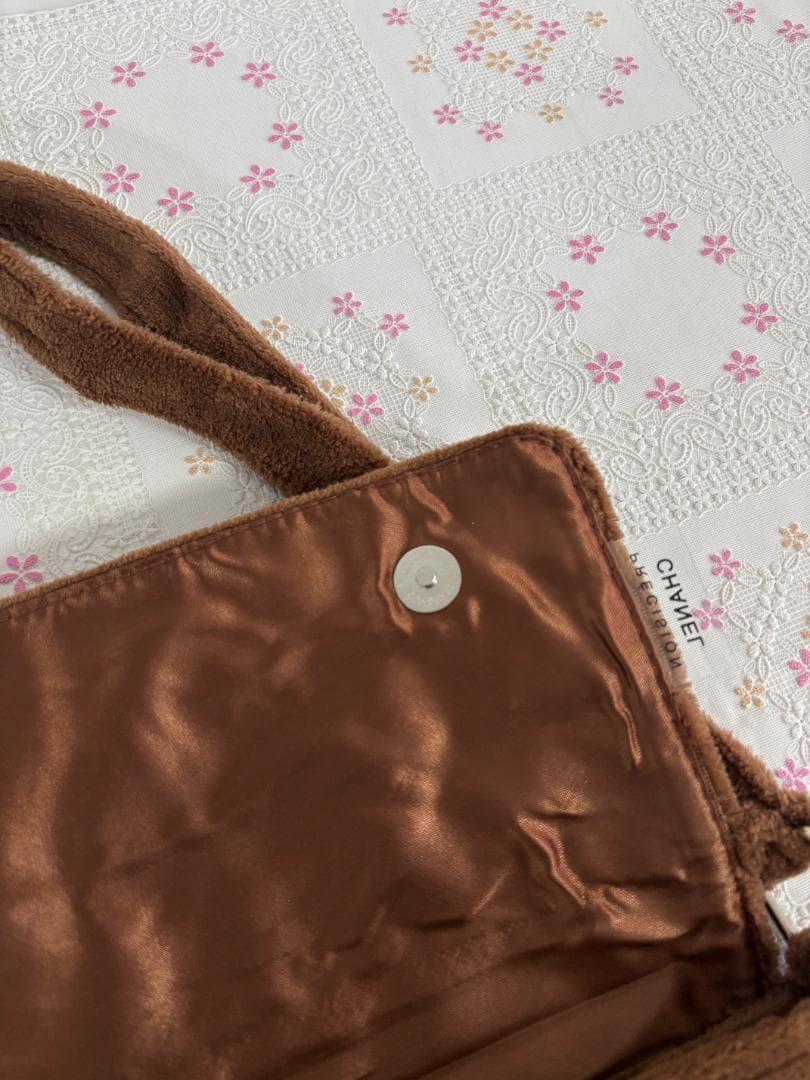 綺麗☆Brown/White ショルダーバッグ ふわふわ