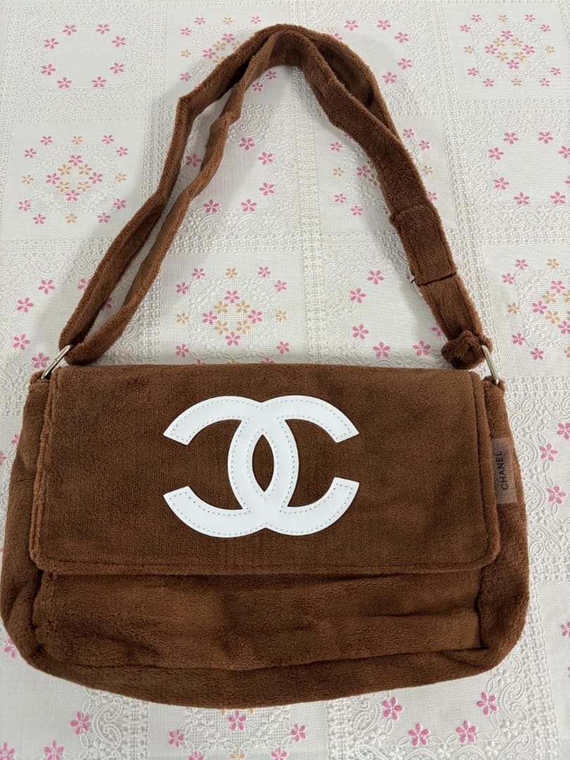 綺麗☆Brown/White ショルダーバッグ ふわふわ