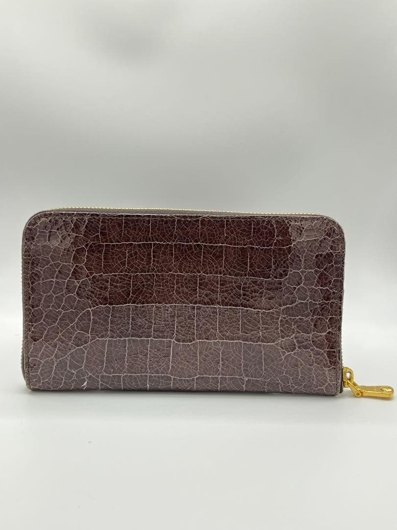 【付属品あり】miumiu ミュウミュウ クロコ 財布 ブラウン レザー 美品
