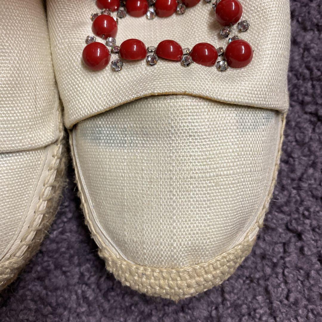 ロジェヴィヴィエ　エスパドリーユ　ストーン付き　サイズ37