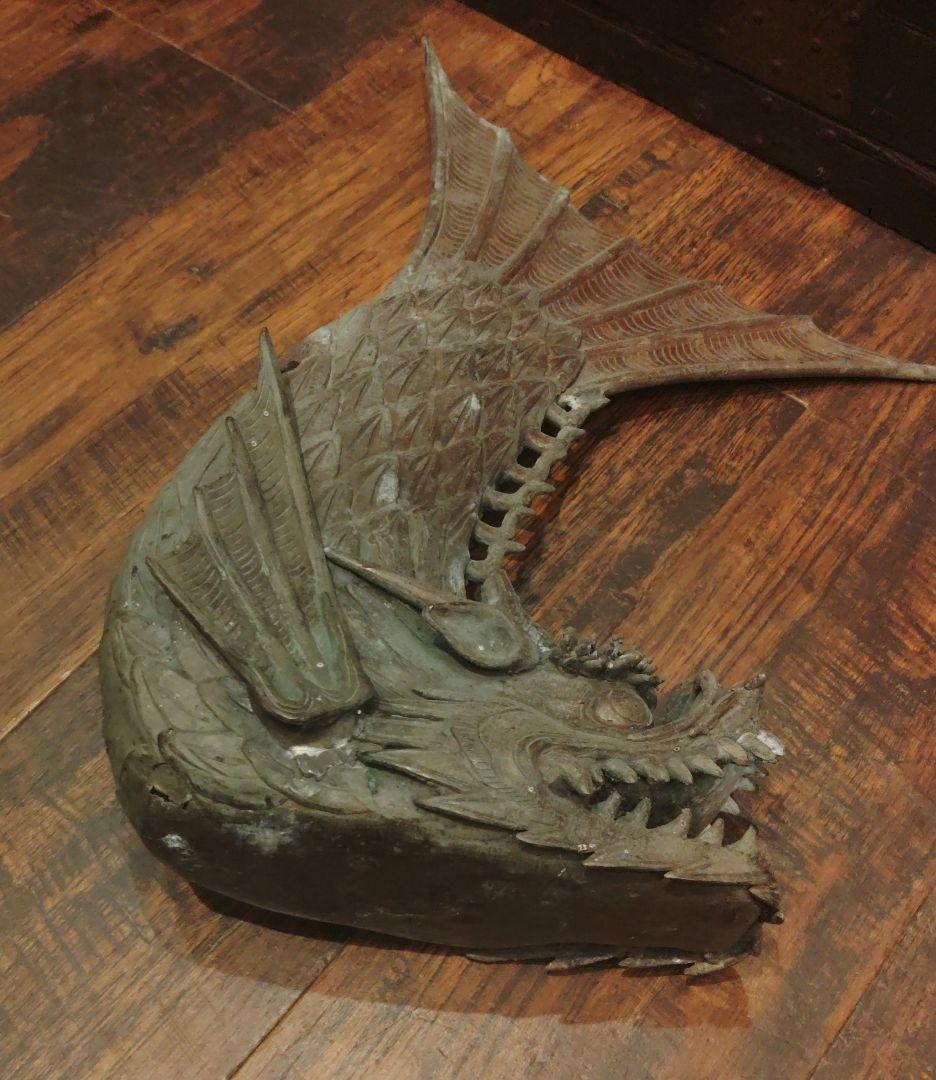 鯱　シャチホコ　古銅製　骨董　アンティーク　ミ10