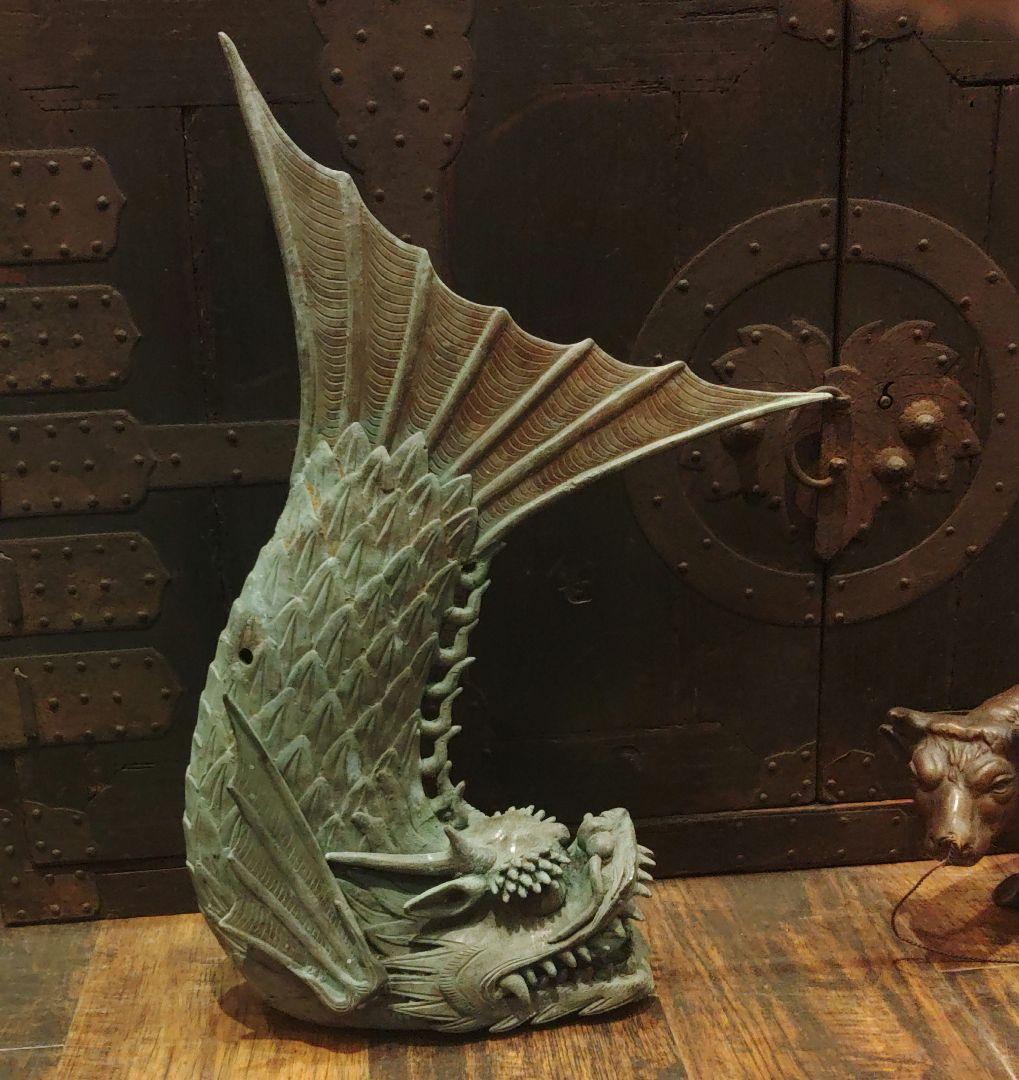 鯱　シャチホコ　古銅製　骨董　アンティーク　ミ10
