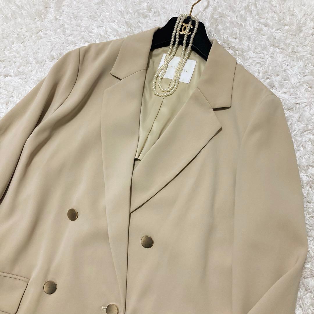 美品♡ リヴドロワ ツイルテーラードジャケット 金ボタン ダブル ベージュ F