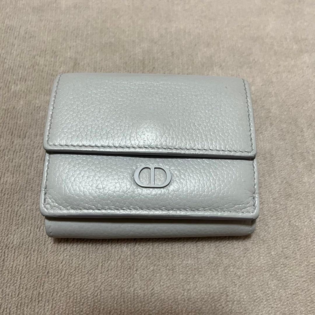 【美品】Dior ディオール　三つ折り財布　ウォレット コンパクト CDアイコン