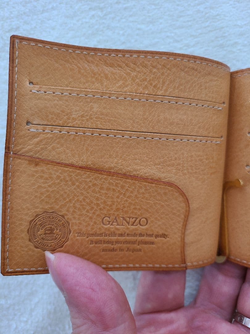 中古美品 GANZOシンブライドル マネークリップ ブラック