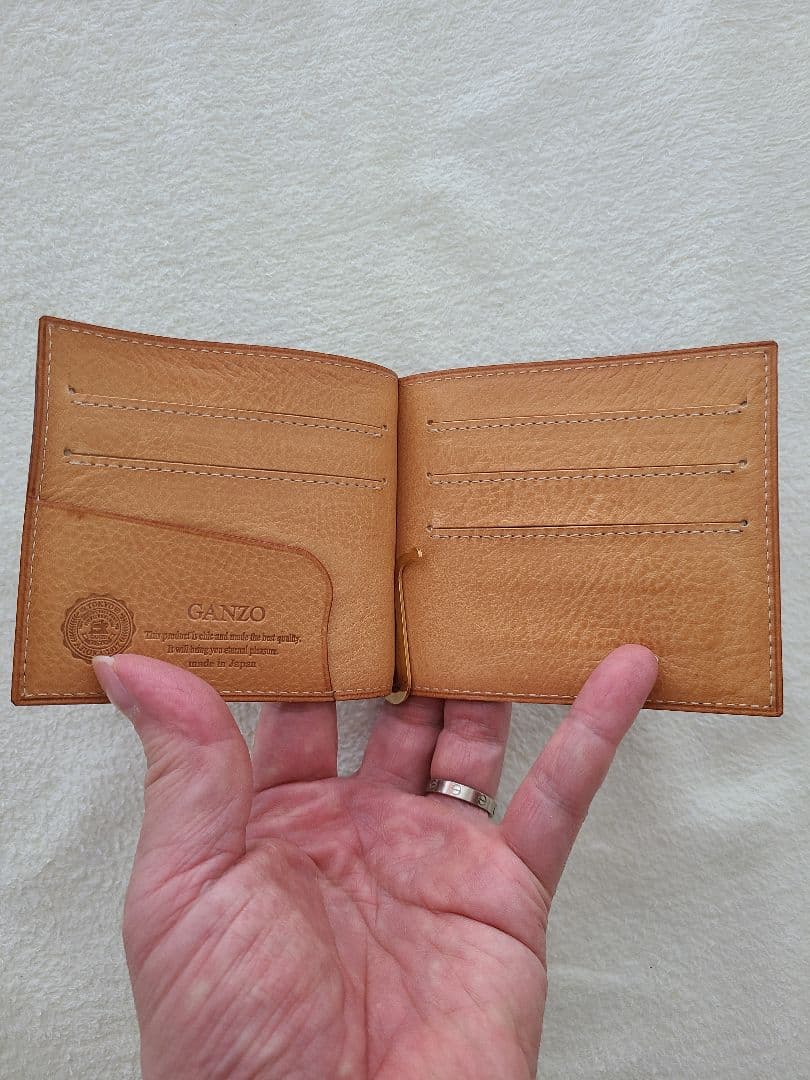 中古美品 GANZOシンブライドル マネークリップ ブラック