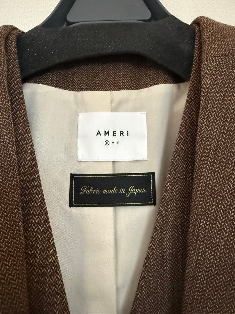 ジャケット・アウター CONVERTIBLE HERRINGBONE JACKET BROWN