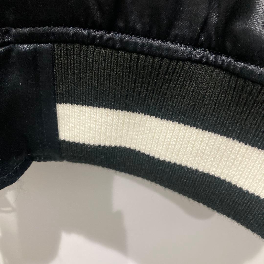 別注バイカラーサテンジャケット/ブラック　スカジャン