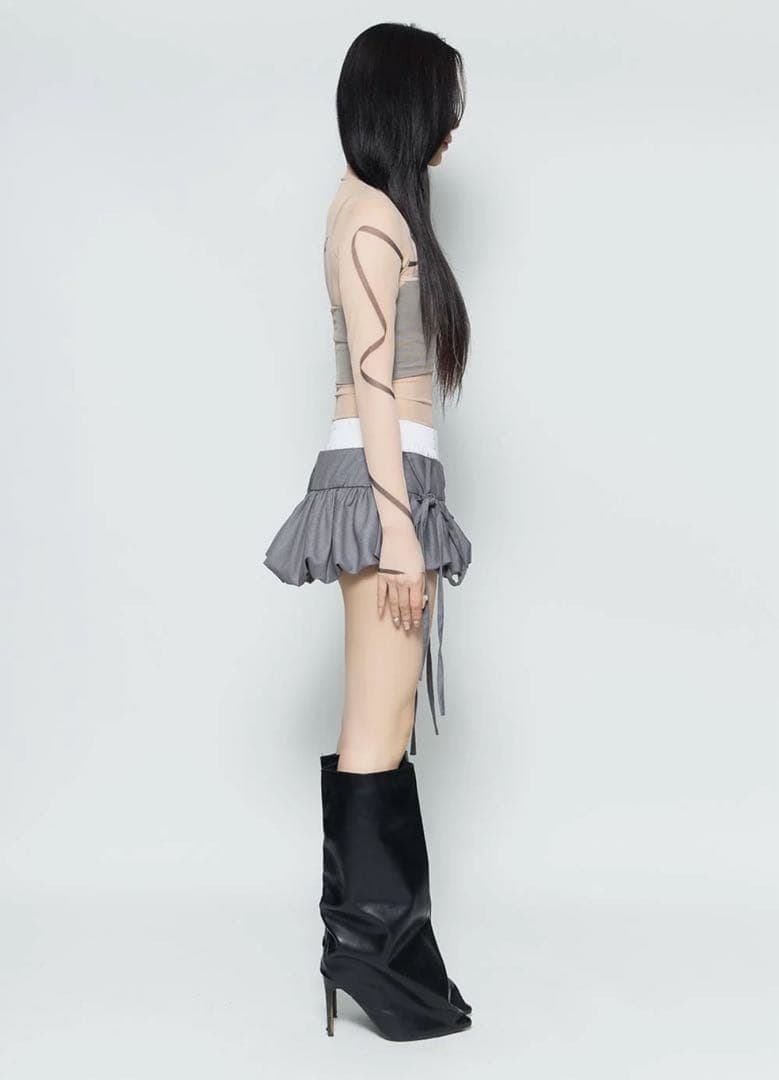 な*ぴ様 【美品】S layered balloon skirt gray