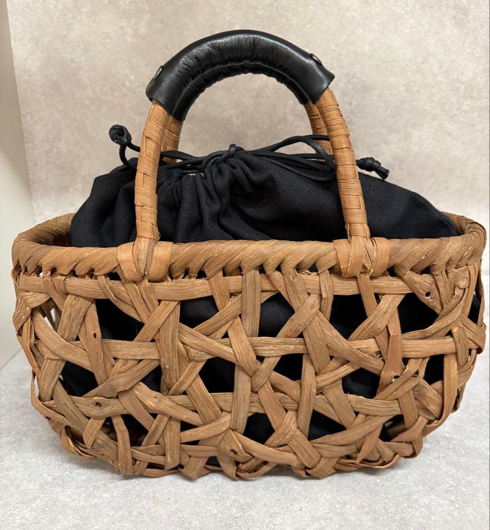 かごや 山葡萄かごバッグ　巾着袋付き