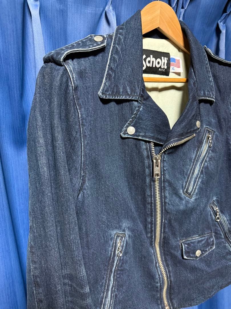 Schott ショット ダブル ライダースジャケット デニムジャケット XL