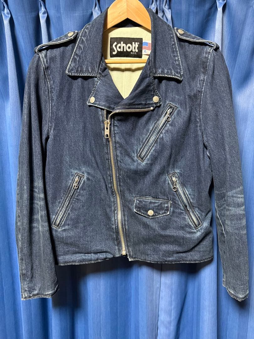 Schott ショット ダブル ライダースジャケット デニムジャケット XL